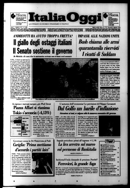 Italia oggi : quotidiano di economia finanza e politica